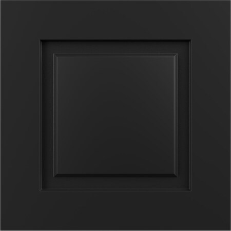Ekena Millwork 12"W x 12"H True Fit PVC Raised Panel Shutters Sample, Black SAMPLE-TFPRPBL